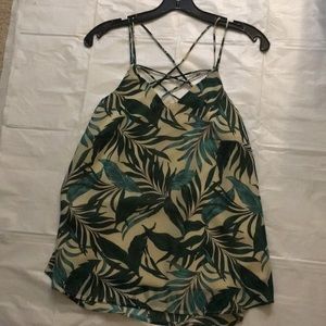 Green and ivory leaf shirt